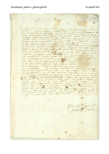 Michelangelo Galilei lettere 1628.08.023 a Galileo Galilei