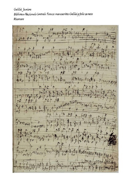 Composer Galileo or Michelangelo Galilei; Galilei Juniore Ricercare manoscritto Galilei 9 folio 24