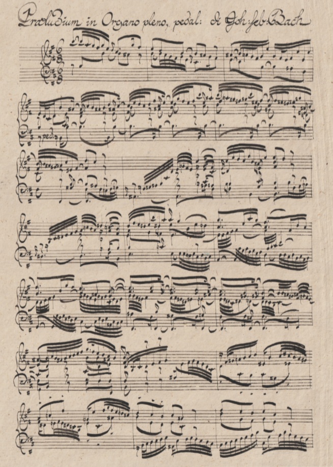 BWV 544 Prelude bar 1 - 21 calligraphy Joost Witte